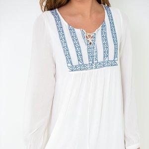 White Embroidered Blu Pepper Dress
